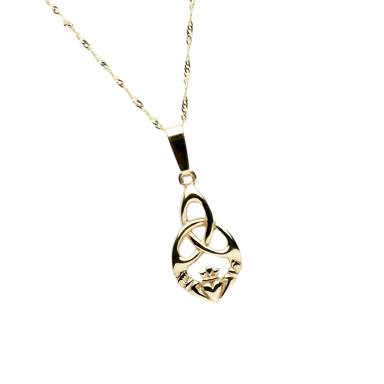 Gold Celtic & Claddagh Pendant